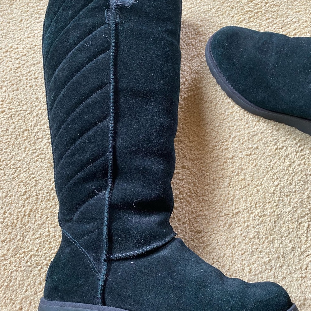 EUC UGG Rosalind pull on black tall boots-toscana silver gray/black fur cuff. - Picture 6 of 14
